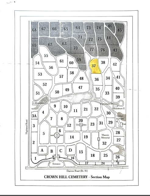Multiple Graves for Sale – Crown Hill Cemetery - Twinsburg (39 Spots, All located in Section 37):