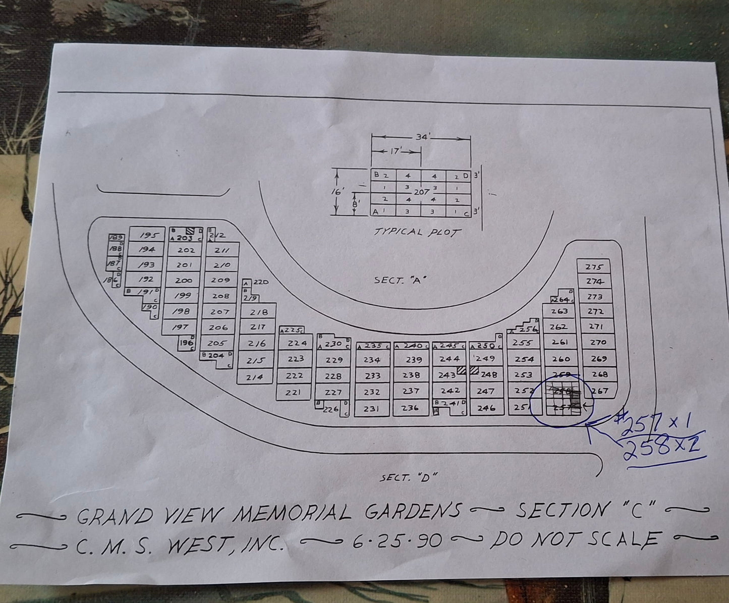 Multiple Graves for Sale – Grand View Memorial Park (3 Spots, 257-D x1 258-C x 2)