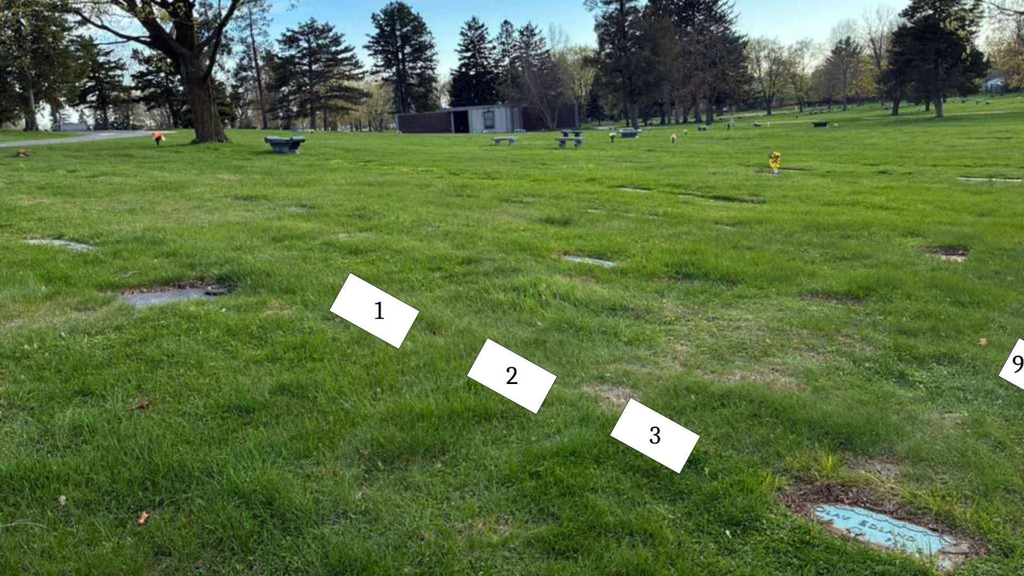 Multiple Graves for Sale – Roselawn Memorial Park - Monona (4 Spots, Section G - Lot 35 - Spaces 1, 2, 3, 9)