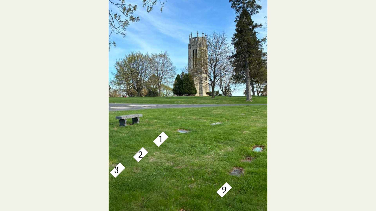 Multiple Graves for Sale – Roselawn Memorial Park - Monona (4 Spots, Section G - Lot 35 - Spaces 1, 2, 3, 9)