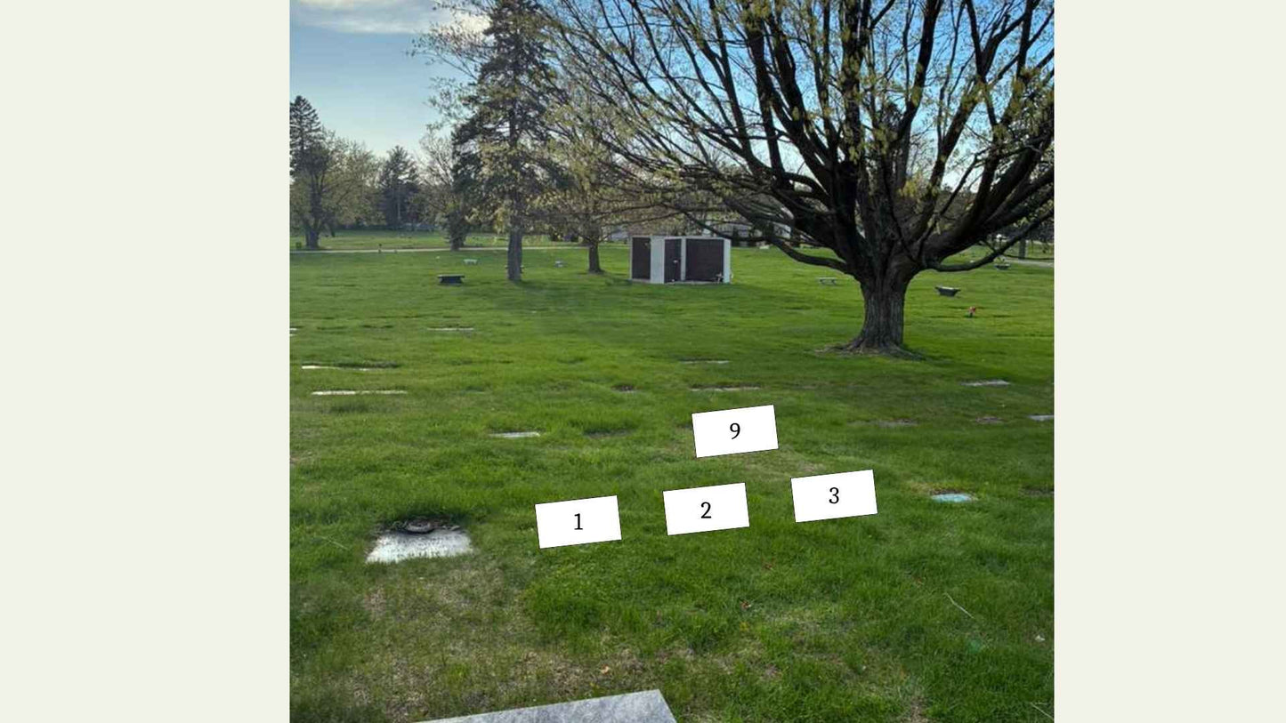 Multiple Graves for Sale – Roselawn Memorial Park - Monona (4 Spots, Section G - Lot 35 - Spaces 1, 2, 3, 9)