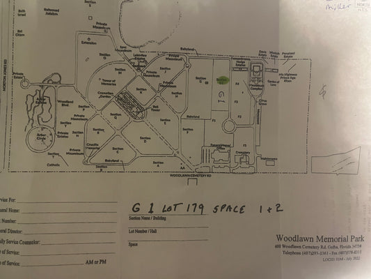 Multiple Graves for Sale – Woodlawn Memorial Park (Orlando) - Gotha (2 Spots, 400 Woodlawn Cemetery Rd. - Gotha, Florida 34734)