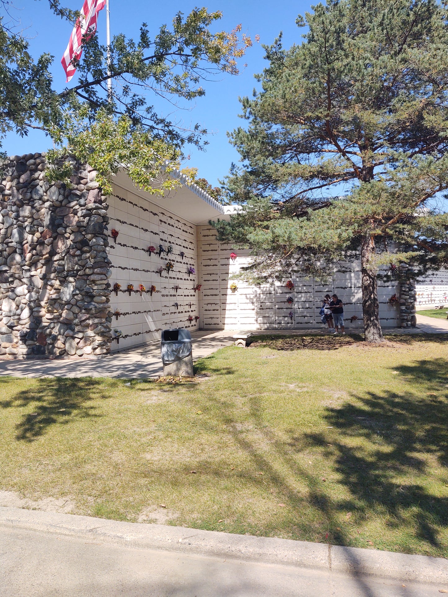 Room for 2 caskets in a beautiful exterior mausoleum