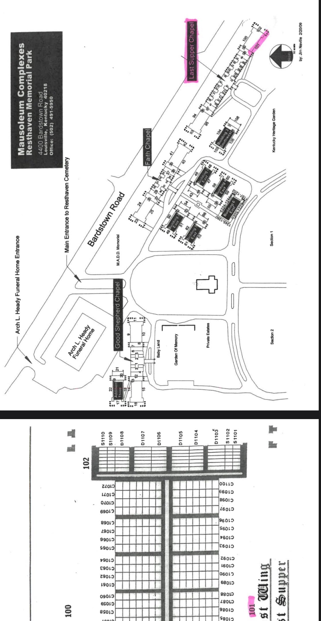 Mausoleum for Sale – Resthaven Memorial Park - Louisville (2 Spots, Section 101, East Wing – Crypt G-1076)