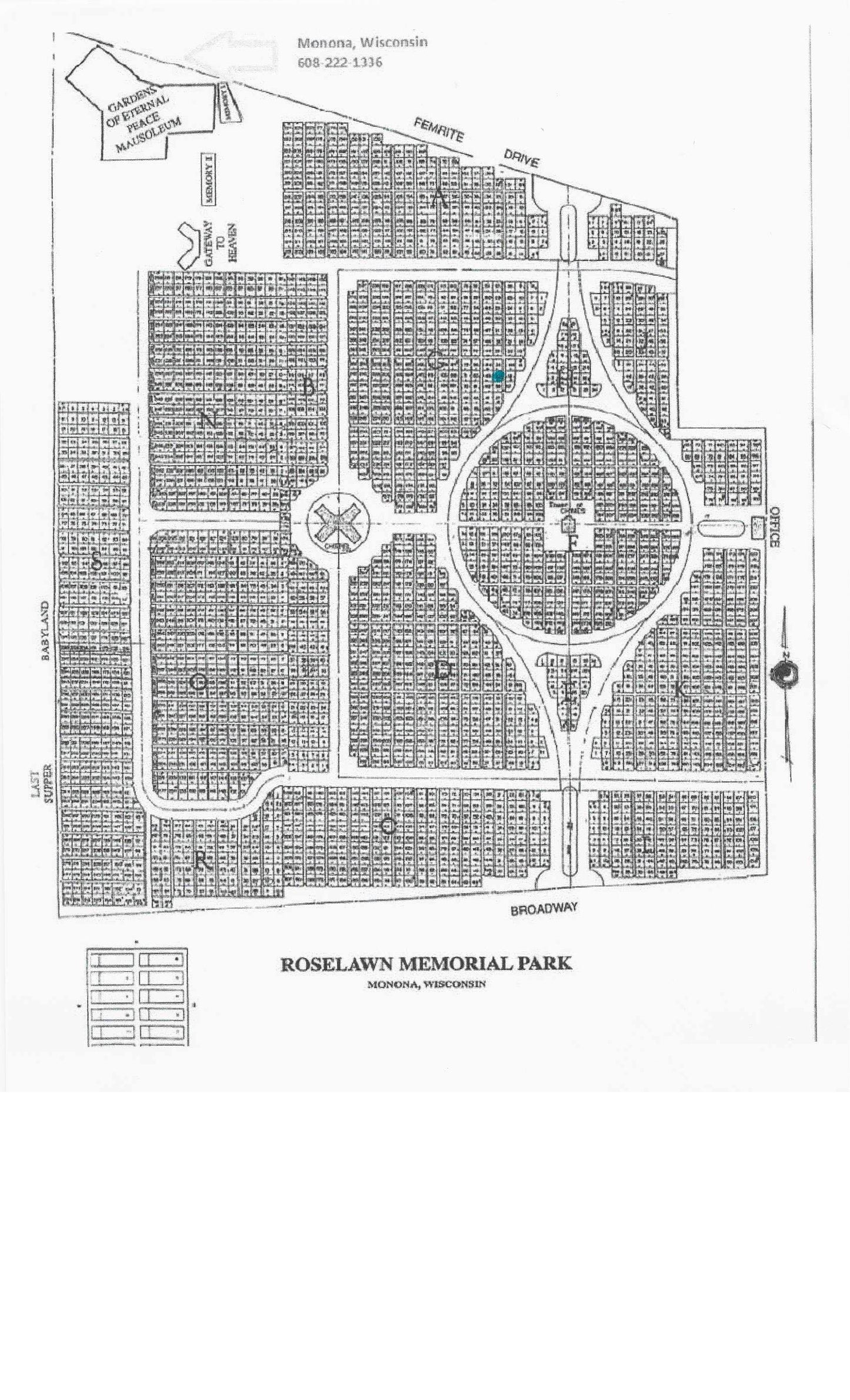 Multiple Graves for Sale – Roselawn Memorial Park - Monona (4 Spots, Section G - Lot 35 - Spaces 1, 2, 3, 9)